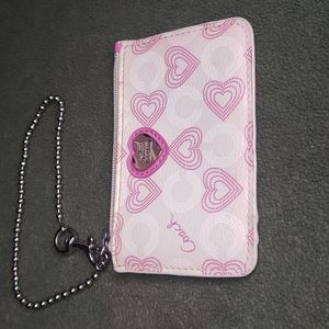 Coach Valentine's credit card wallet with chain